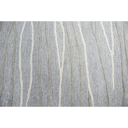 Hand Tufted Cut & Loop Pile Wool Rug, 5' x 8'