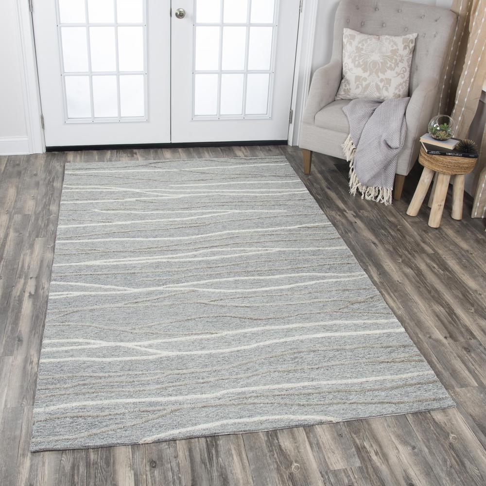 Hand Tufted Cut & Loop Pile Wool Rug, 5' x 8'