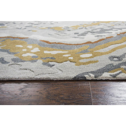 Hand Tufted Cut & Loop Pile Wool/ Viscose Rug, 5' x 8'