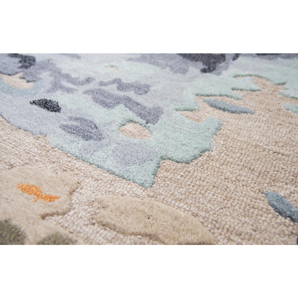 Hand Tufted Cut & Loop Pile Wool/ Viscose Rug, 5' x 8'