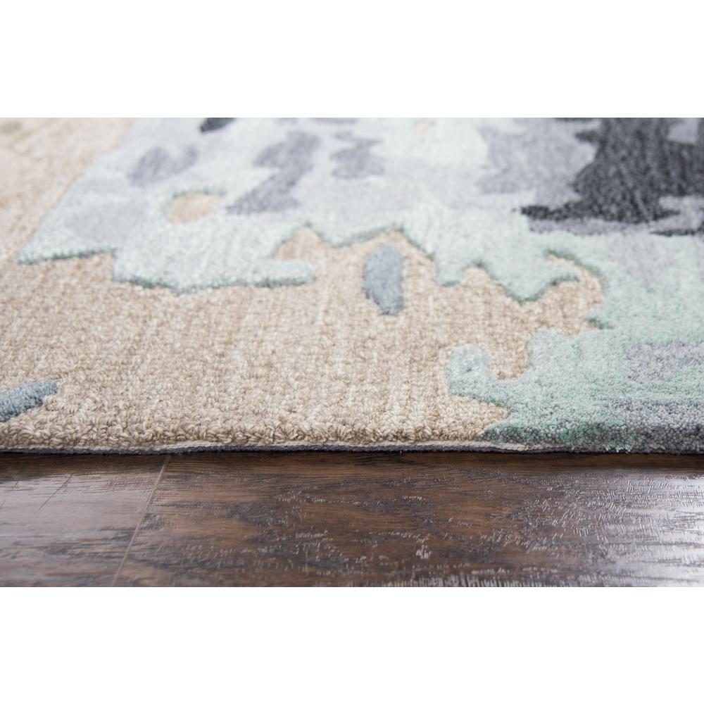Hand Tufted Cut & Loop Pile Wool/ Viscose Rug, 5' x 8'