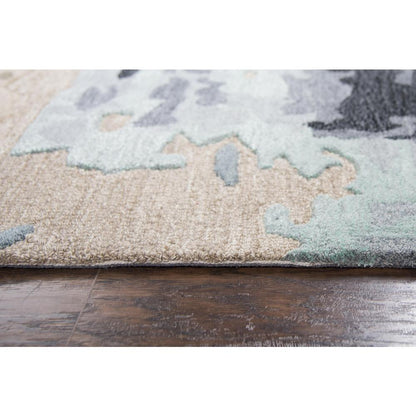 Hand Tufted Cut & Loop Pile Wool/ Viscose Rug, 5' x 8'