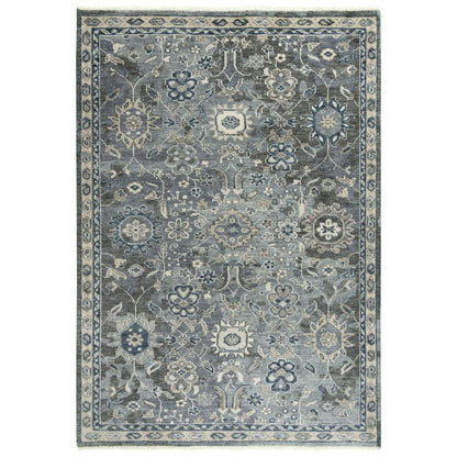Hand Knotted Cut Pile Hand Spun Wool/ Tencel Rug, 10' x 14'