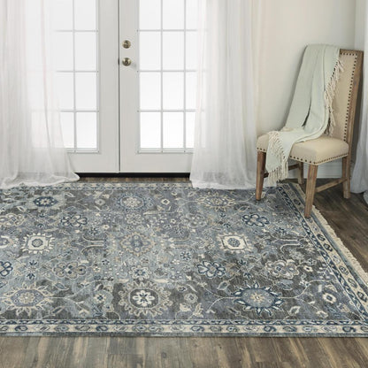 Hand Knotted Cut Pile Hand Spun Wool/ Tencel Rug, 10' x 14'