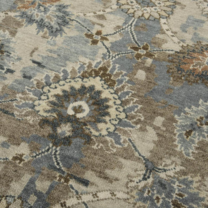 Hand Knotted Cut Pile Hand Spun Wool/ Tencel Rug, 10' x 14'