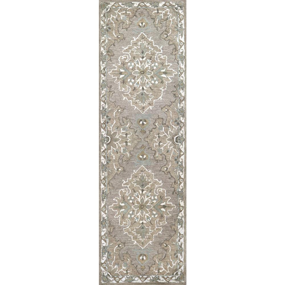 Hand Tufted Cut & Loop Pile Wool Rug, 2'6" x 8'