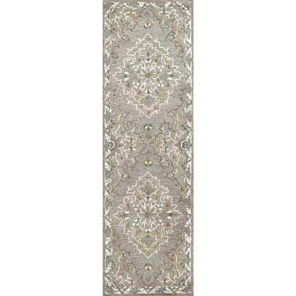 Hand Tufted Cut & Loop Pile Wool Rug, 2'6" x 8'