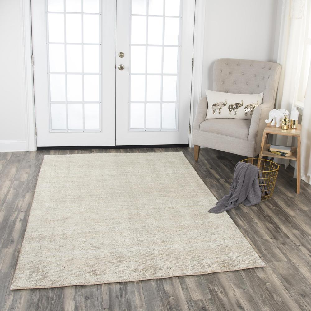 Hand Loomed Cut & Loop Pile Viscose/ Wool Rug, 5' x 8'