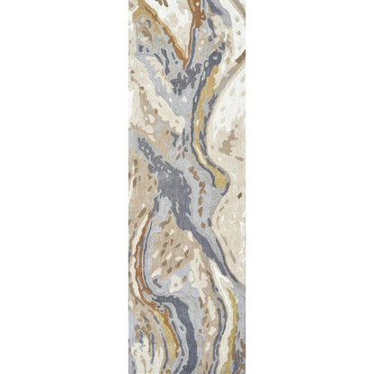 Hand Tufted Cut & Loop Pile Wool Rug, 2'6" x 8'