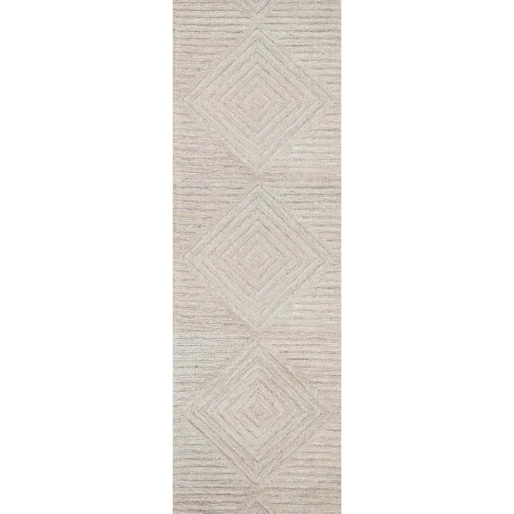 Hand Tufted Cut & Loop Pile Wool Rug, 2'6" x 8'