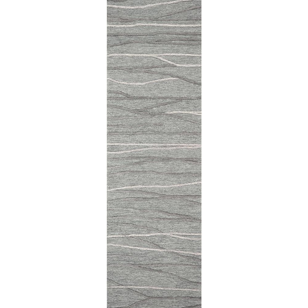 Hand Tufted Cut & Loop Pile Wool Rug, 2'6" x 8'