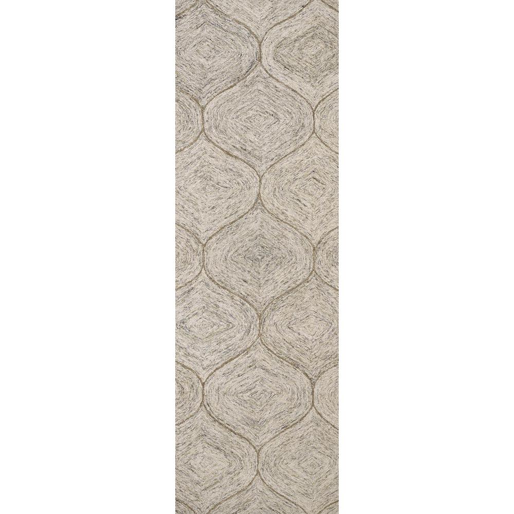Hand Tufted Loop Pile Wool Rug, 2'6" x 8'