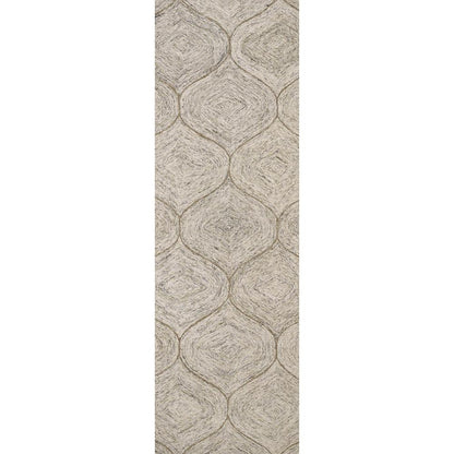 Hand Tufted Loop Pile Wool Rug, 2'6" x 8'