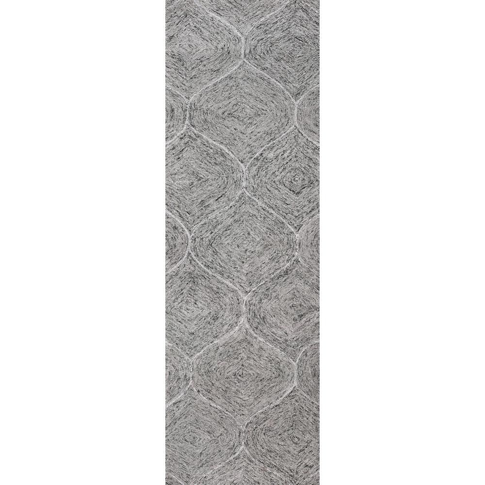 Hand Tufted Loop Pile Wool Rug, 2'6" x 8'