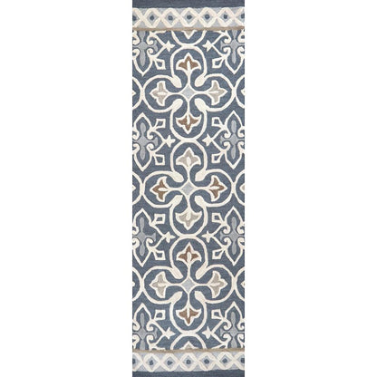 Hand Tufted Cut & Loop Pile Wool Rug, 2'6" x 8'
