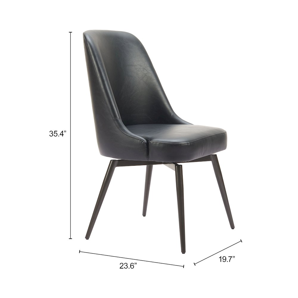 Keppel Swivel Dining Chair (Set of 2) Black