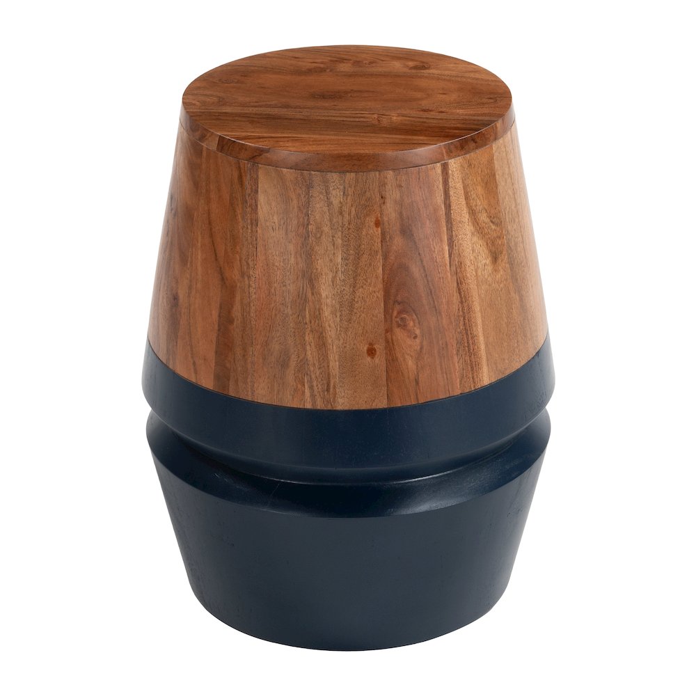 Tornos Side Table Walnut & Deep Blue