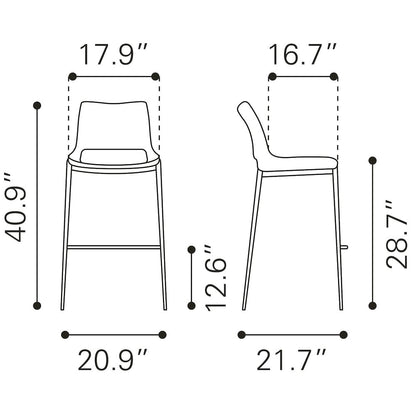 Ace Barstool (Set of 2) Brown & Walnut