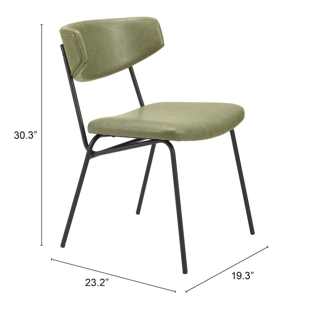 Charon Dining Chair (Set of 2) Green