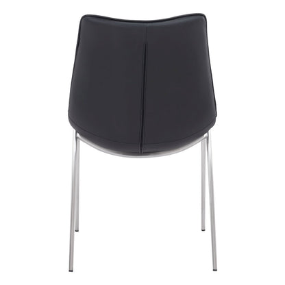 Magnus Dining Chair (Set of 2) Black & Silver