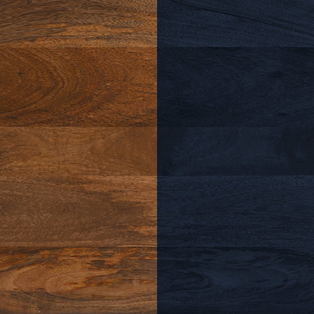 Tornos Side Table Walnut & Deep Blue