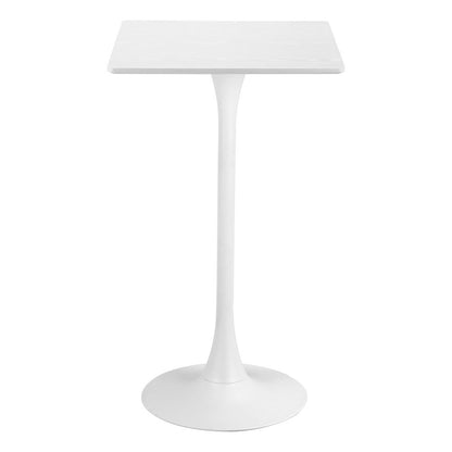 White Outdoor Bar Table, Tall Cocktail Table for Patio or Terrace Use