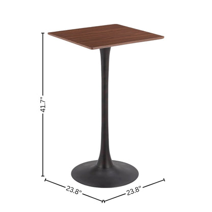 Brown Outdoor Bar Table, Tall Cocktail Table for Patio or Balcony Use