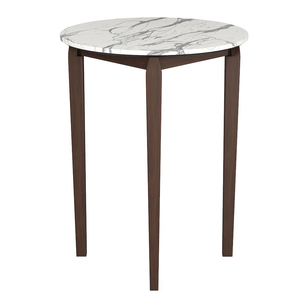 White Round Bistro Table, Small High Top Bar Table for Patio Dining