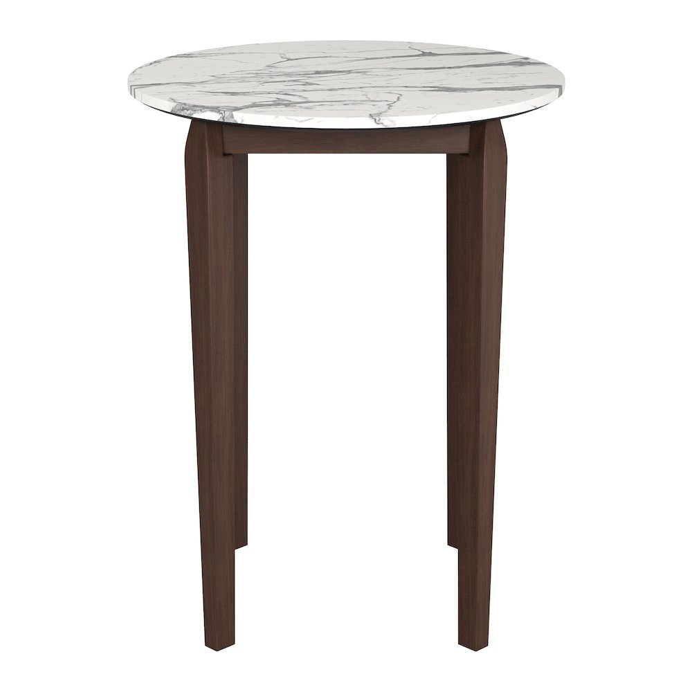 White Round Bistro Table, Small High Top Bar Table for Patio Dining