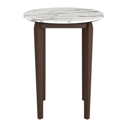 White Round Bistro Table, Small High Top Bar Table for Patio Dining