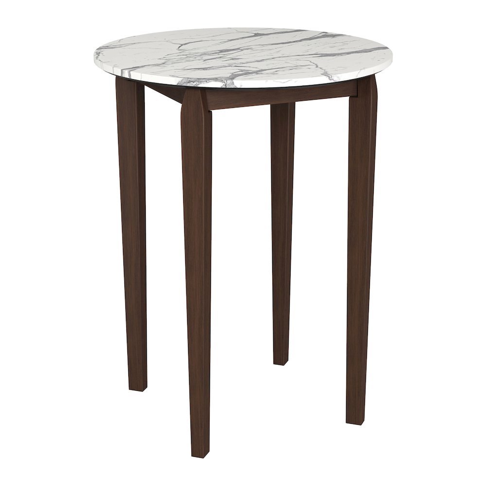 White Round Bistro Table, Small High Top Bar Table for Patio Dining
