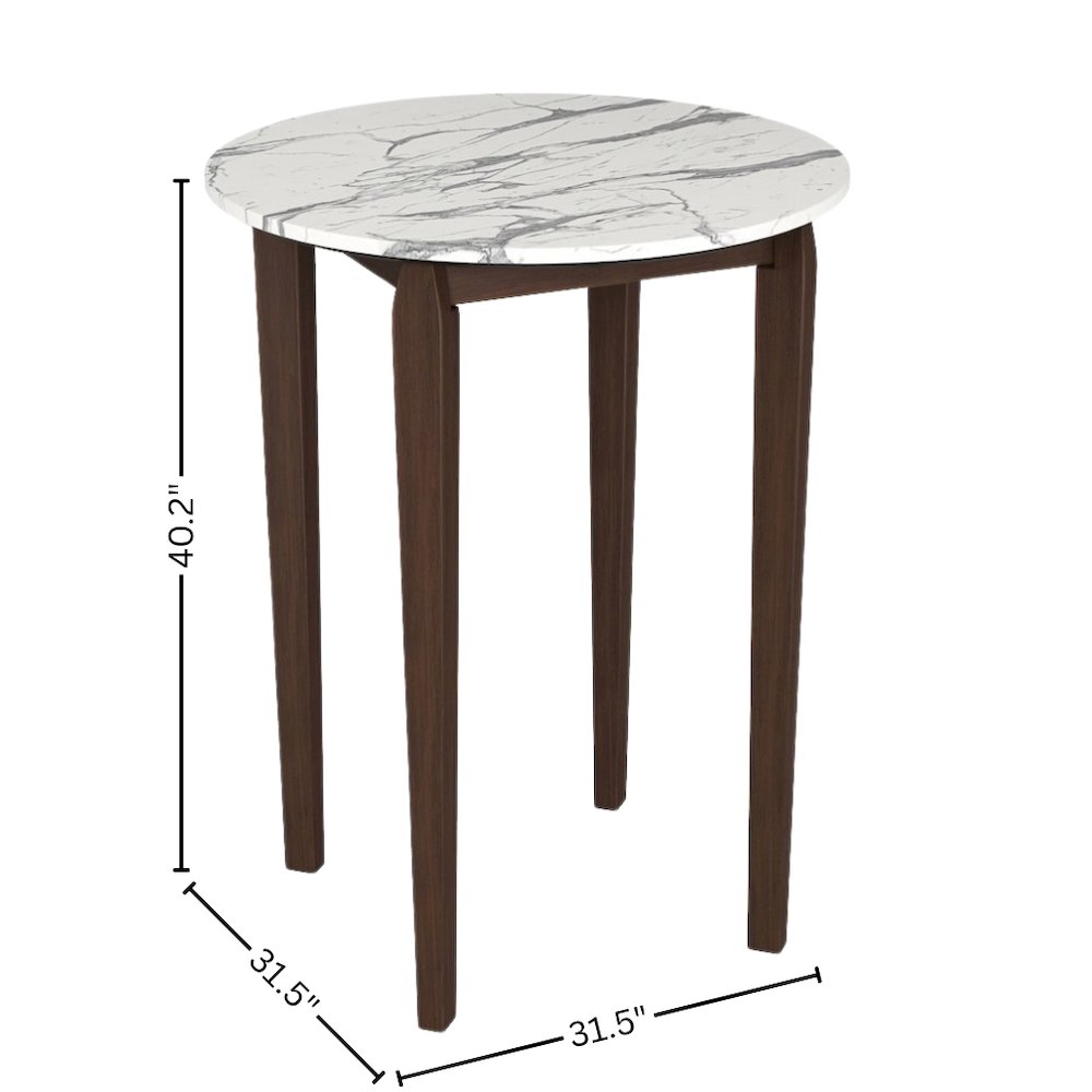 White Round Bistro Table, Small High Top Bar Table for Patio Dining