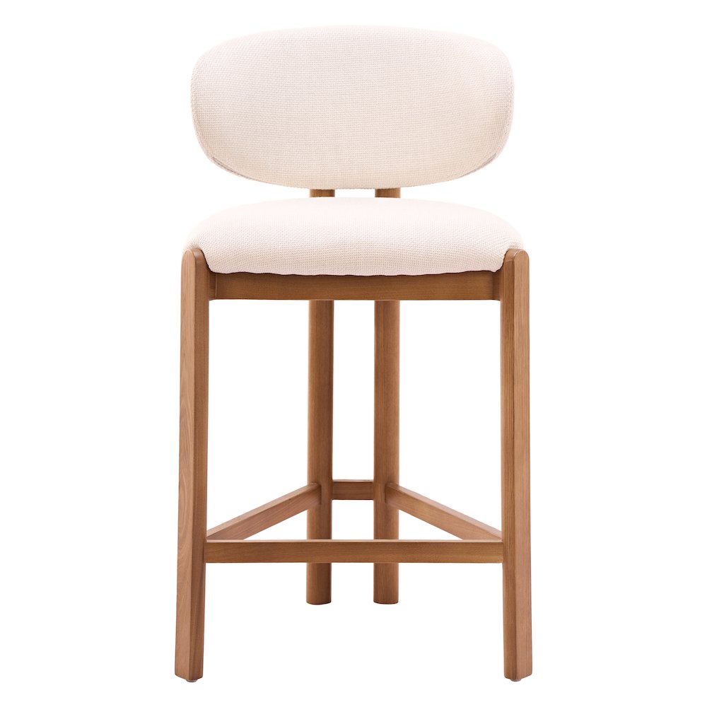 Rosetta Counter Stool (Set of 2) Beige & Walnut
