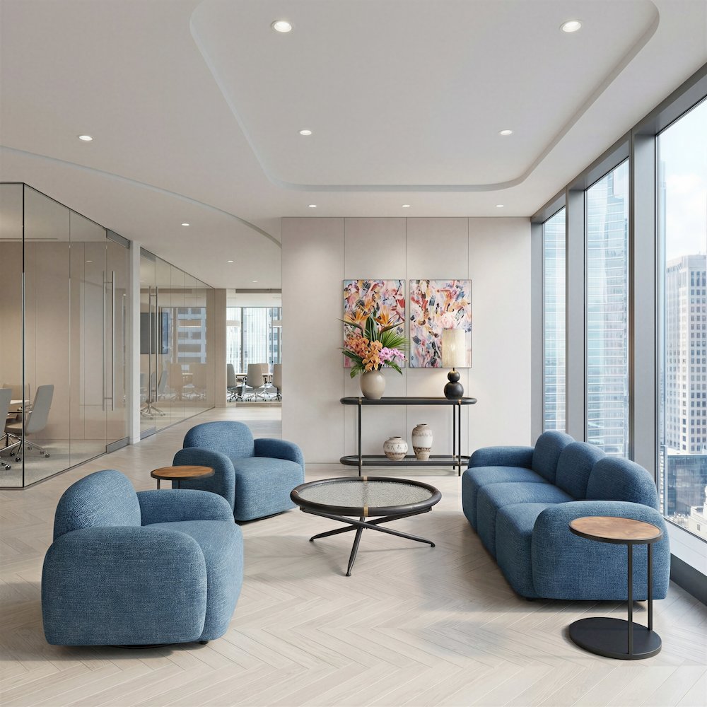 Cleo Swivel Chair Blue