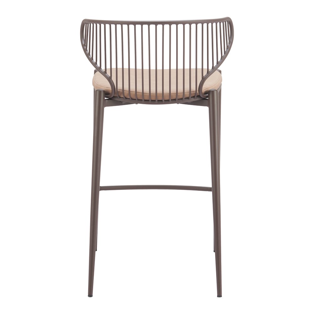 Silues Counter Stool (Set of 2) Taupe & Brown