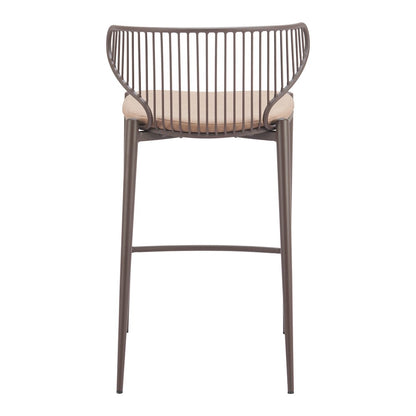Silues Counter Stool (Set of 2) Taupe & Brown