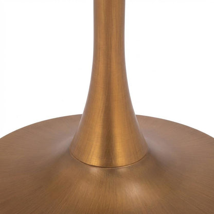White & Gold Outdoor Bar Table with Steel Frame and Round MDF Top