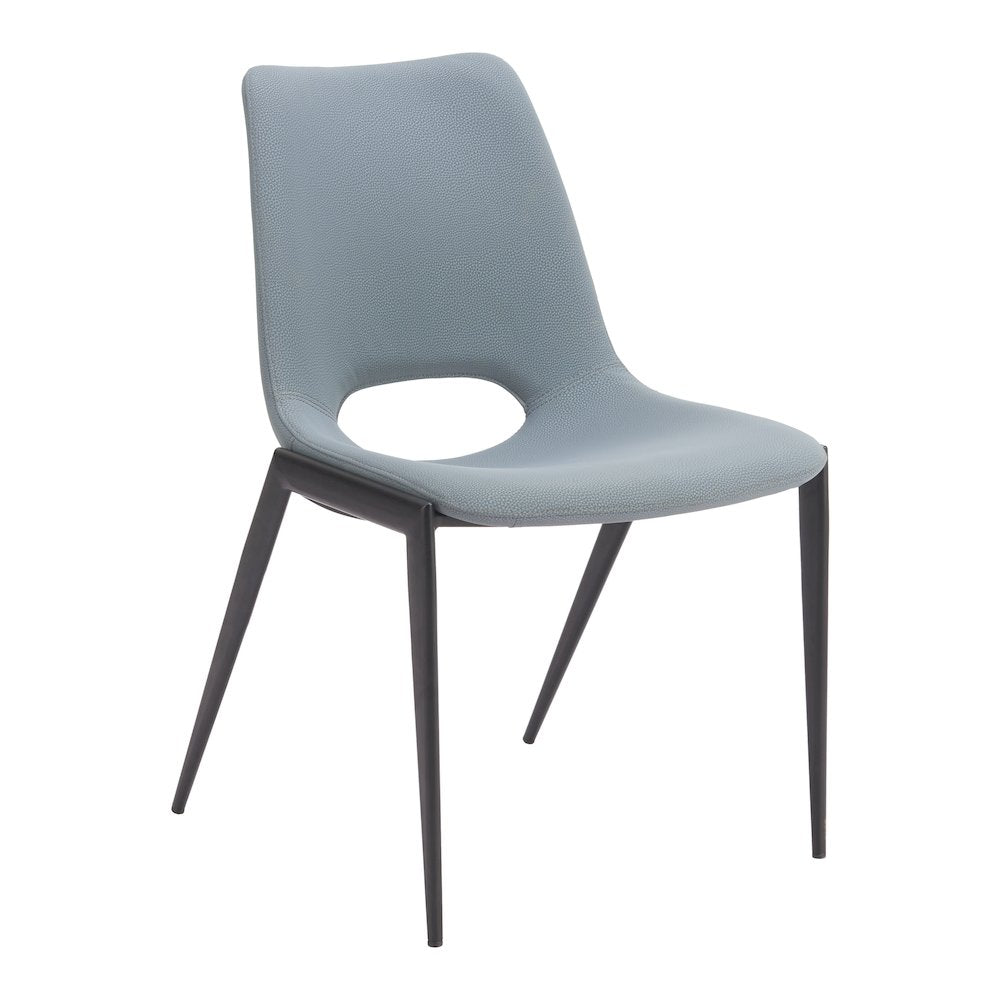 Desi Armless Dining Chair (Set of 2) Azure Gray