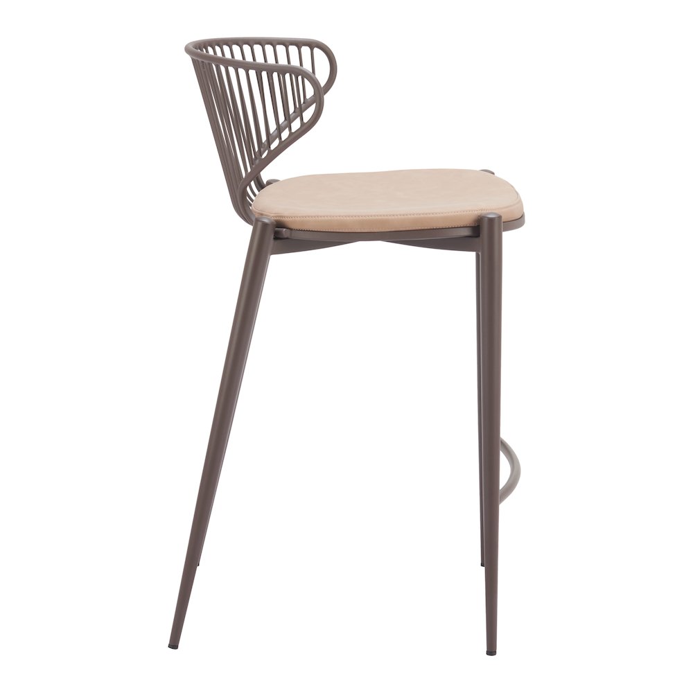 Silues Counter Stool (Set of 2) Taupe & Brown