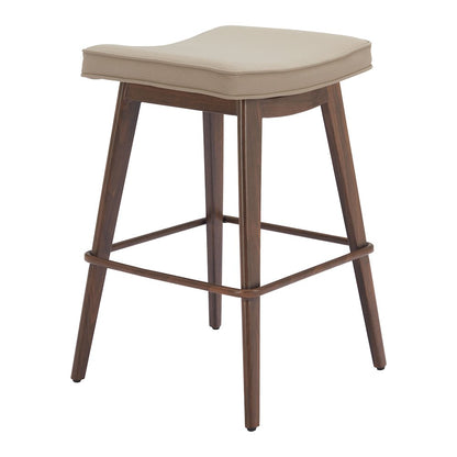 Divat Counter Stool (Set of 2) Beige & Walnut