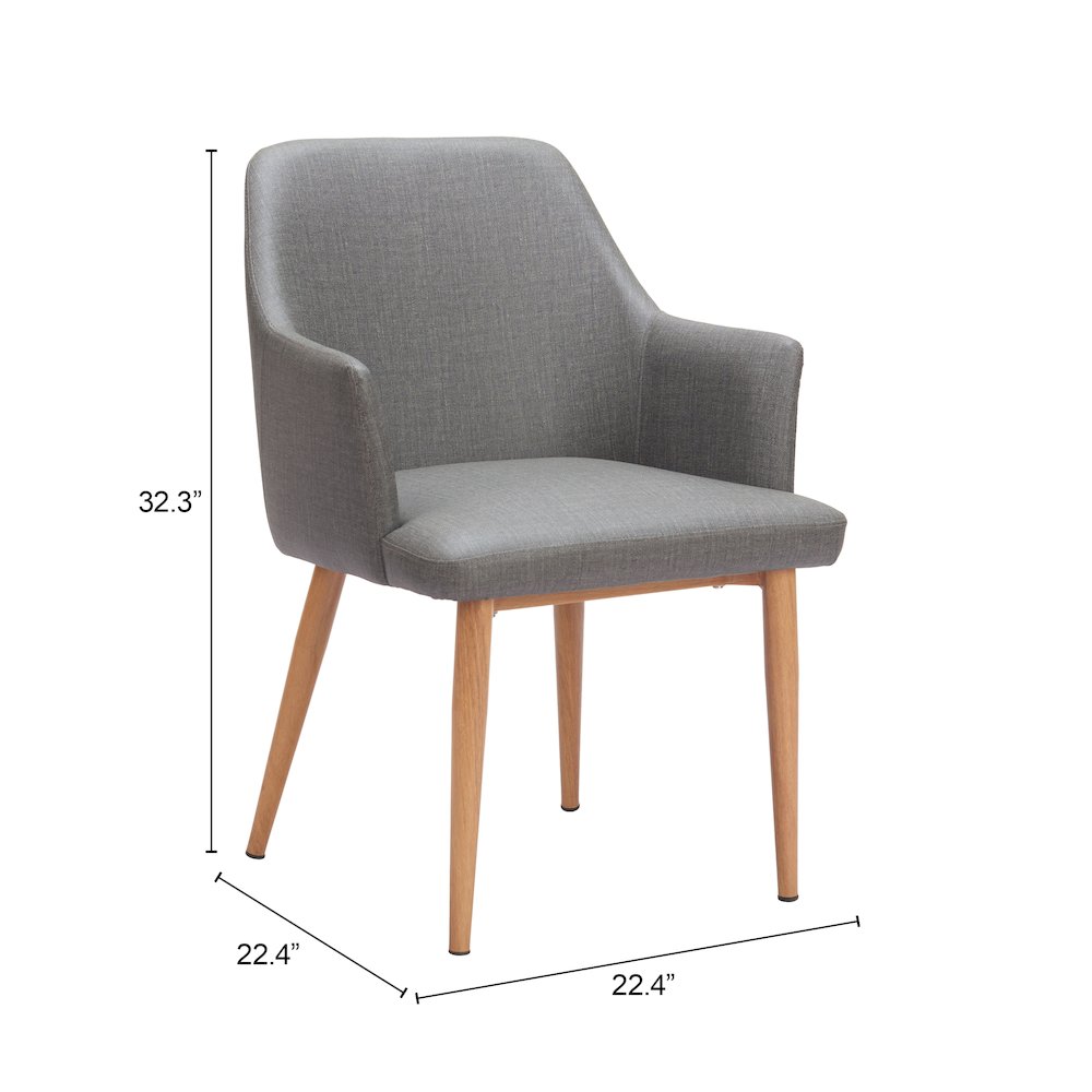 Wisom Dining Chair (Set of 2) Gray