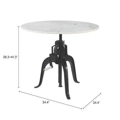 Mufid Bistro Table White & Black