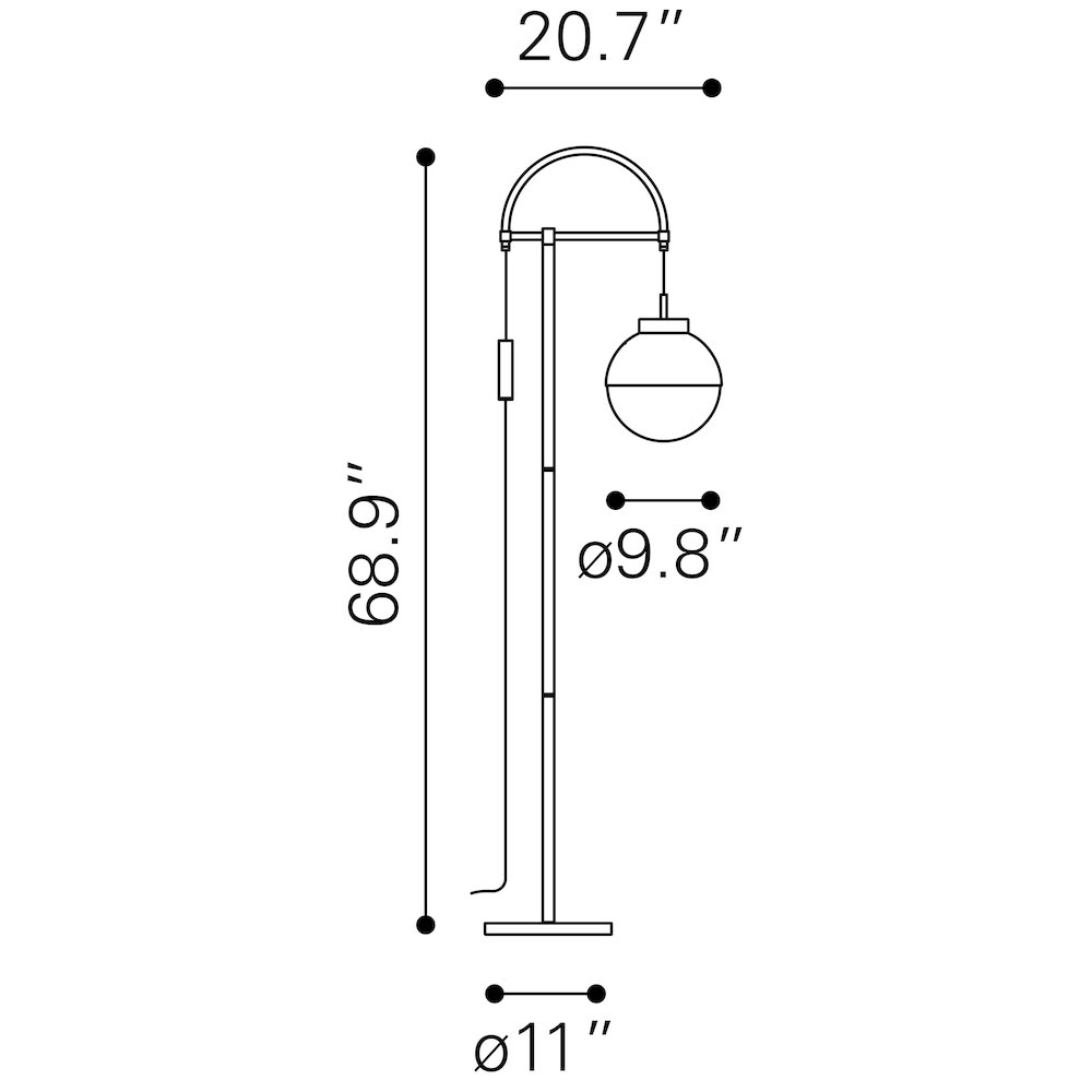 Waterloo Floor Lamp White & Bronze