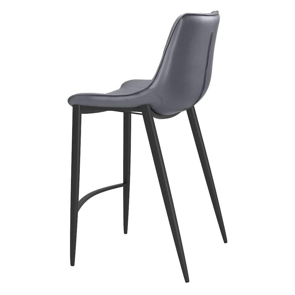 Magnus Counter Stool (Set of 2) Dark Gray & Black