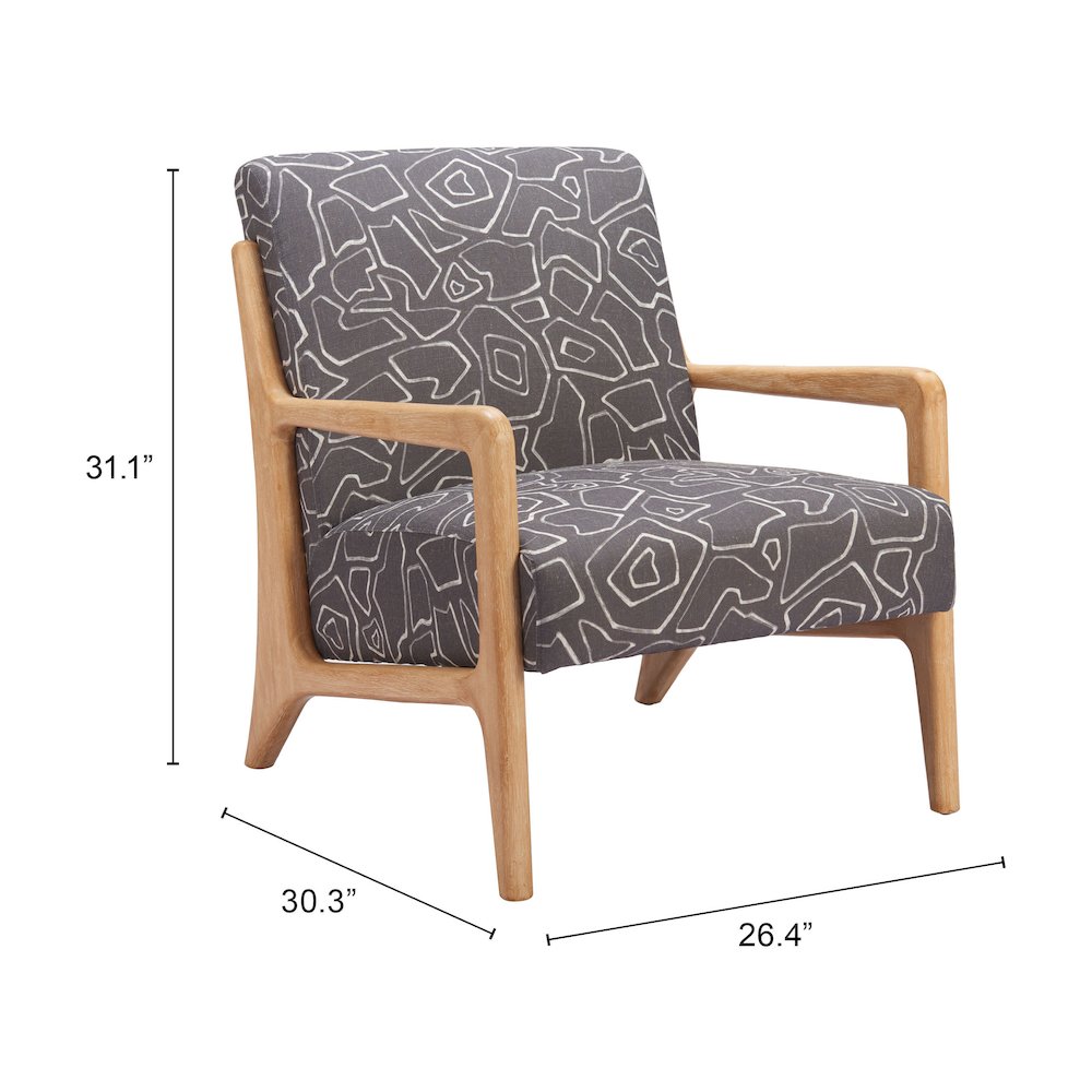 Runa Accent Chair Gray & Natural