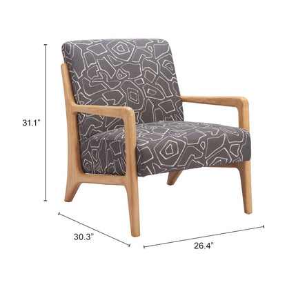Runa Accent Chair Gray & Natural