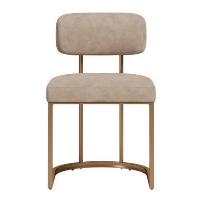 Velar Dining Chair (Set of 2) Beige & Bronze