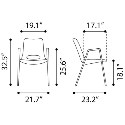 Desi Dining Chair (Set of 2) Beige & Gold
