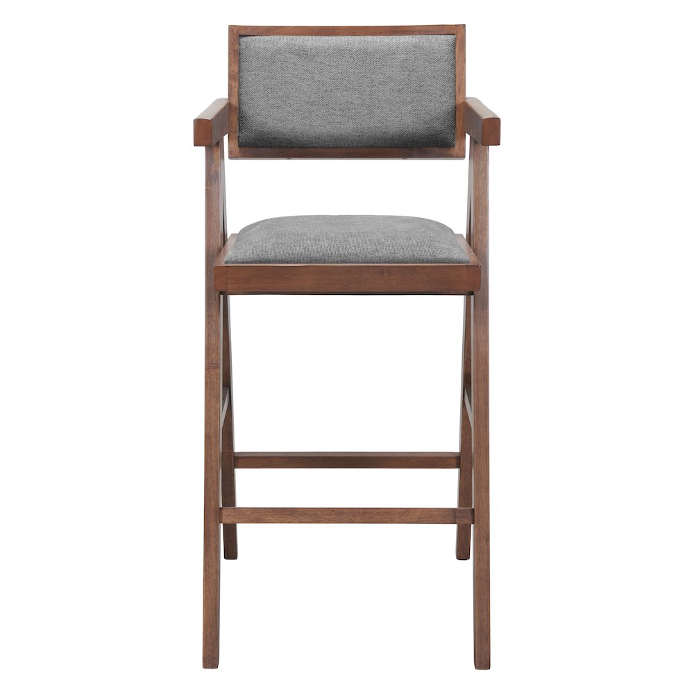 Delhi Barstool (Set of 2) Gray & Walnut