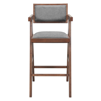 Delhi Barstool (Set of 2) Gray & Walnut
